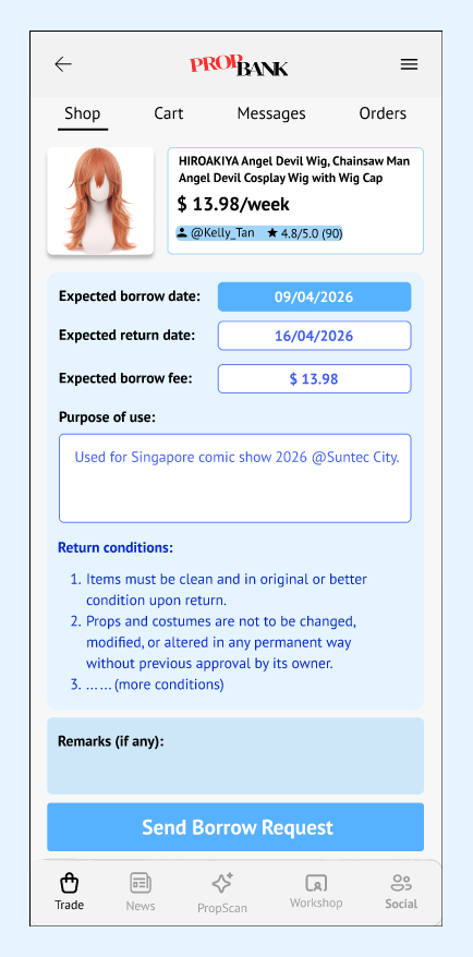 Borrow - Add Borrow Details