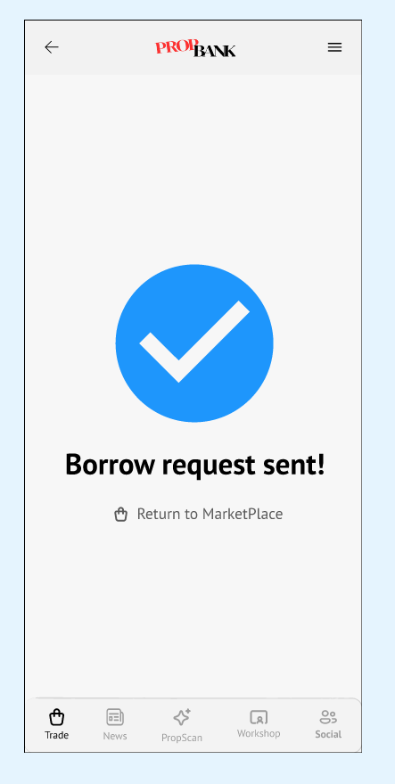 Borrow - Borrow Request Sent