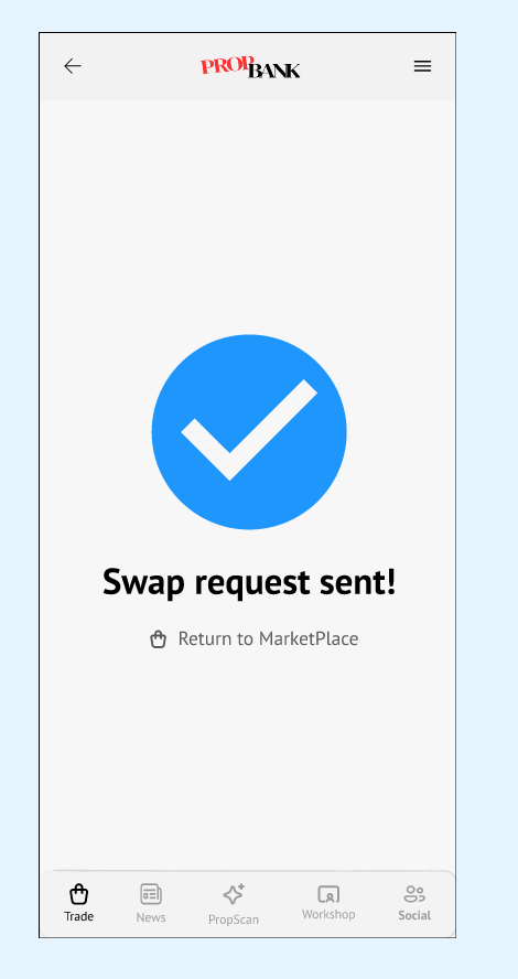 Swap - Swap Request Sent