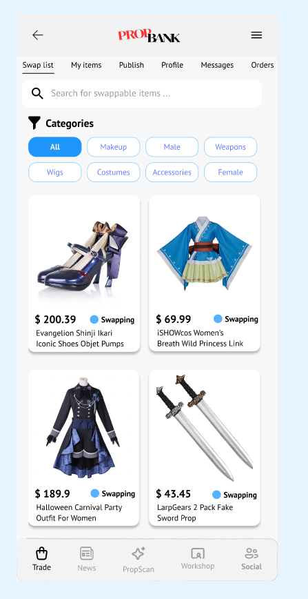 Swap - View Swappable Items