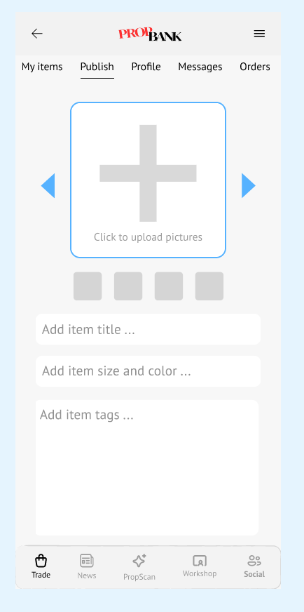 Sell - Publish an Item