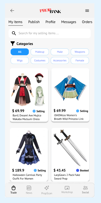 Sell - View Published Items